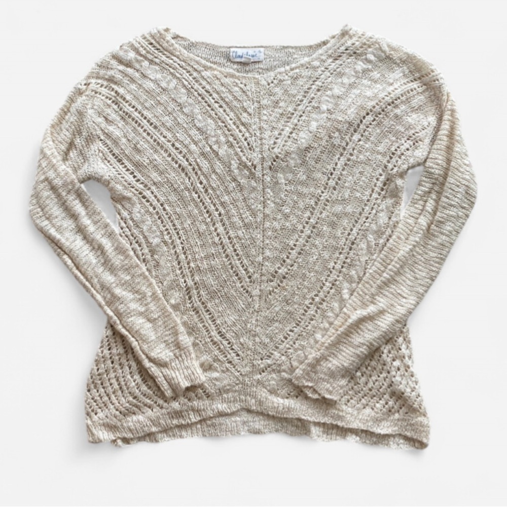 Cloudchaser Juniors Knit Pullover Sweater Beige Size Medium